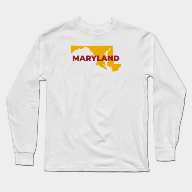 Maryland Flag USA Long Sleeve T-Shirt by notami